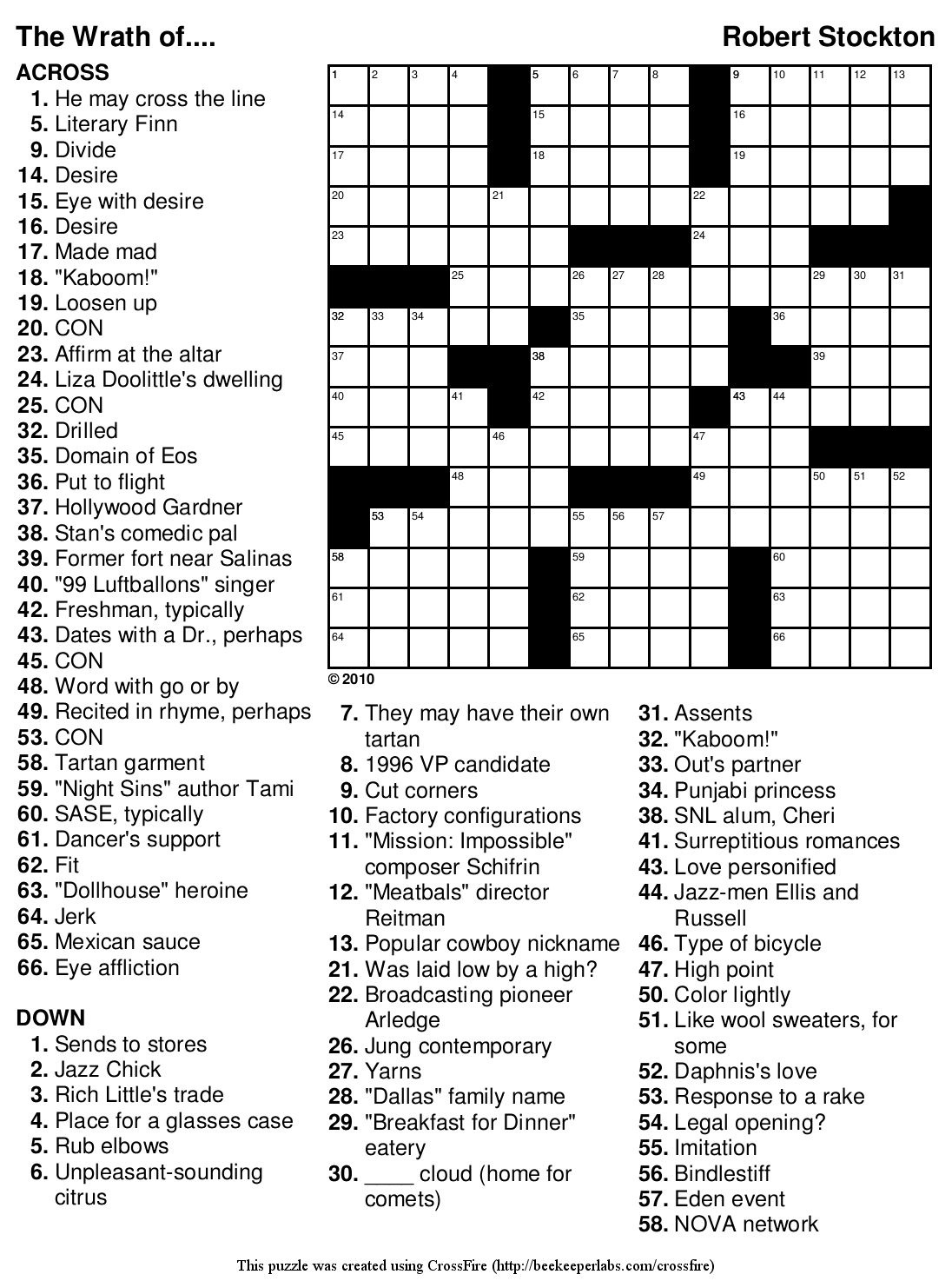 Free Easy Printable Crossword Puzzles For Adults Printable Crossword Puzzles