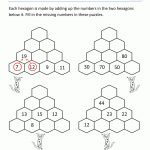 Math Puzzle Worksheets 3Rd Grade   Printable Hexagon Puzzle