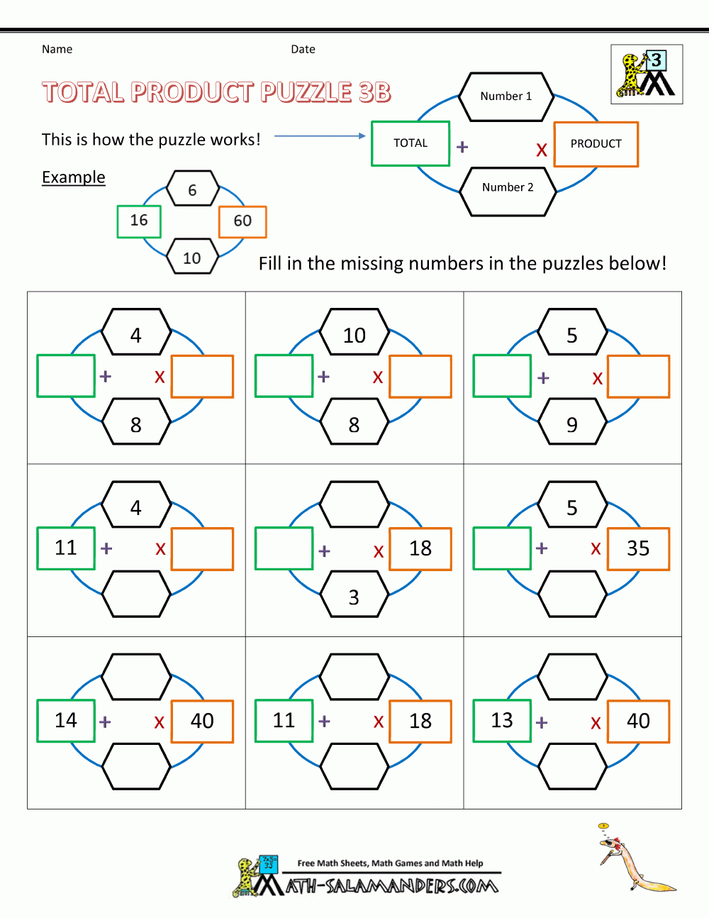 Math Puzzle Worksheets 3Rd Grade - Printable Puzzles Ks3