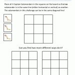 Math Puzzle Worksheets Salamander Line Up Puzzle 1 | Math Games And   X Puzzle Worksheet