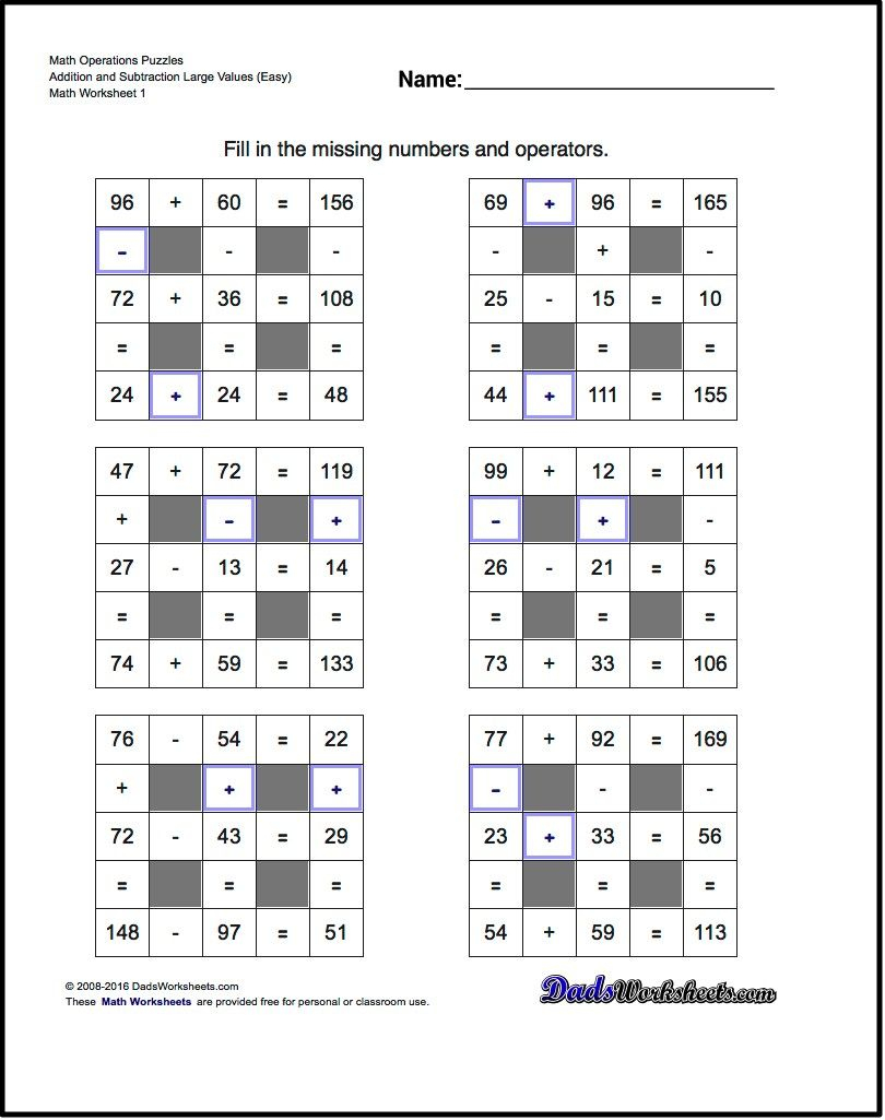 Printable Math Puzzle Worksheets Printable Crossword Puzzles