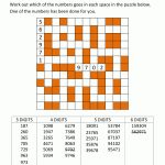 Math Puzzles For Kids Number Fill In Puzzle 3 | Spot The . Games   Printable Crossword #3