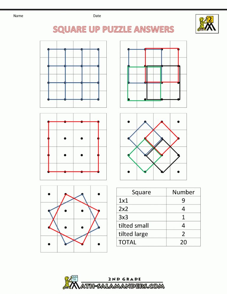 Math Puzzles For Kids - Shape Puzzles - Printable Geometry Puzzles ...