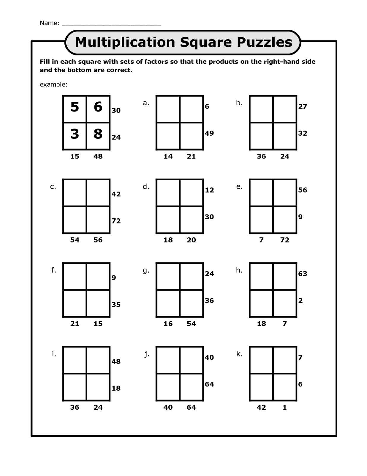 Math Puzzles Printable For Learning | Activity Shelter - Printable Multiplication Puzzle
