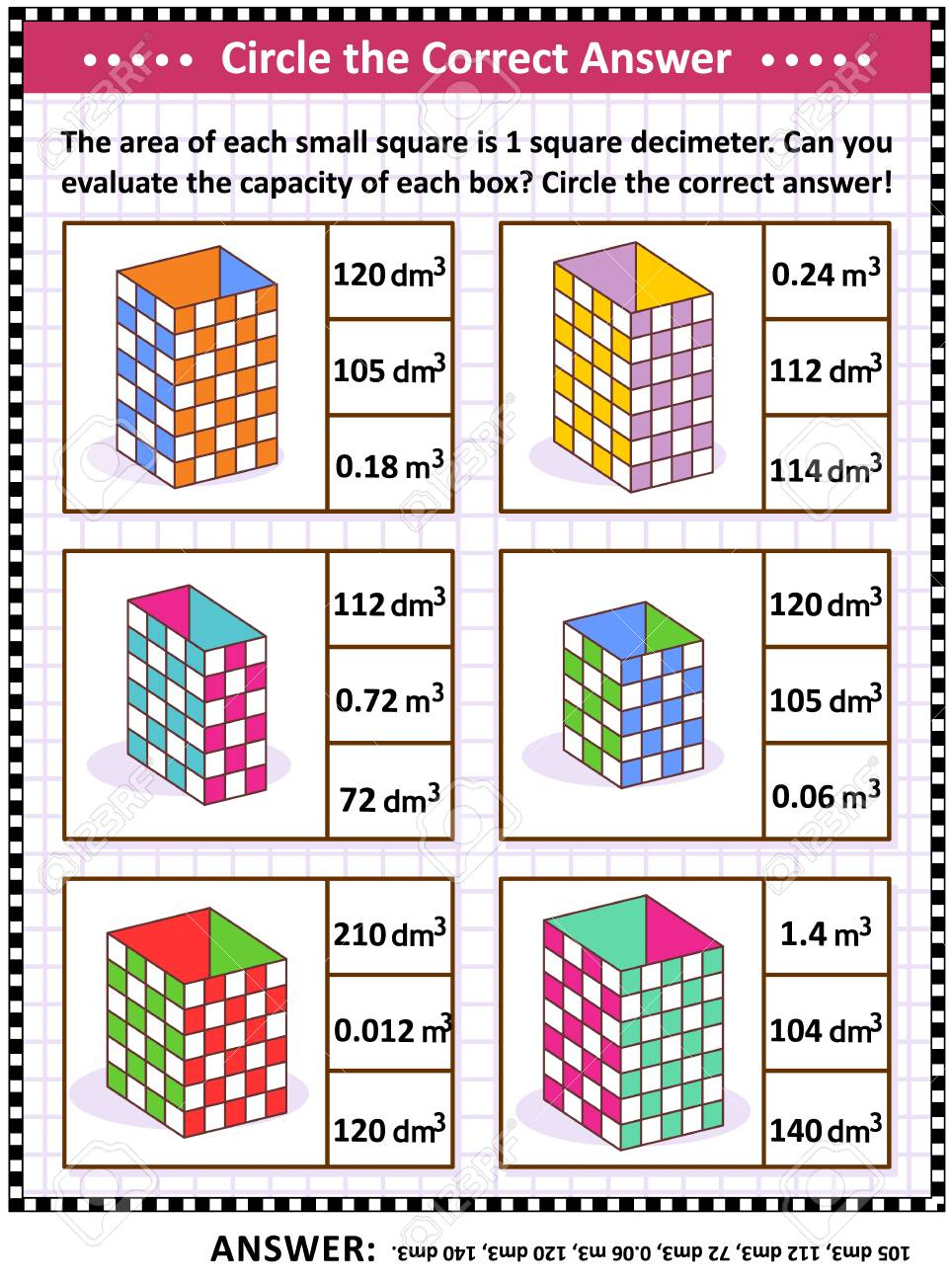 Math Skills And Iq Training Visual Puzzle Or Worksheet. Evaluate - Worksheet Visual Puzzle