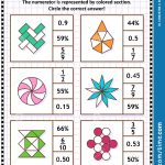 Math Skills Training Puzzle Or Worksheet With Visual Fractions Stock   Worksheet Visual Puzzle