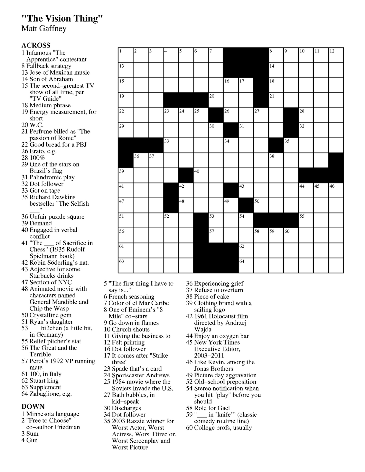 free daily difficult crossword puzzles