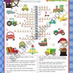 Means Of Transport Crossword Puzzle For Elementary Or Lower   Printable Intermediate Crossword Puzzles