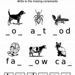 Missing Consonants Worksheet | Free Printable Puzzle Games   Printable Missing Vowels Puzzles