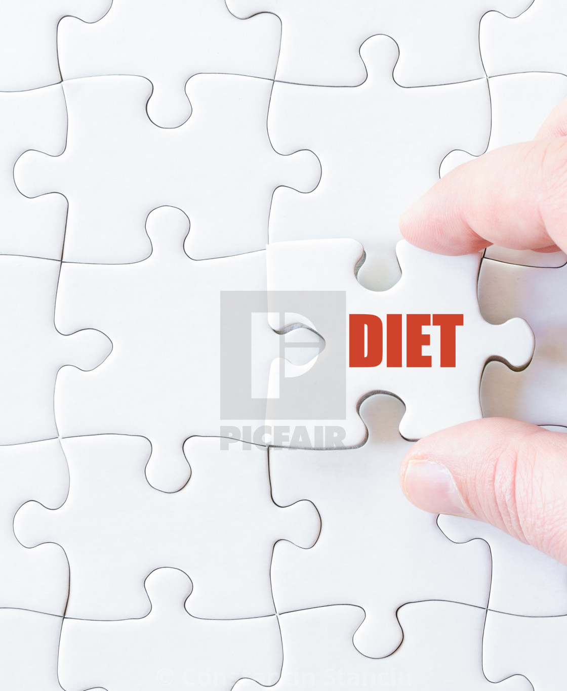Missing Jigsaw Puzzle Piece With Word Diet - License, Download Or - Print Missing Puzzle Piece