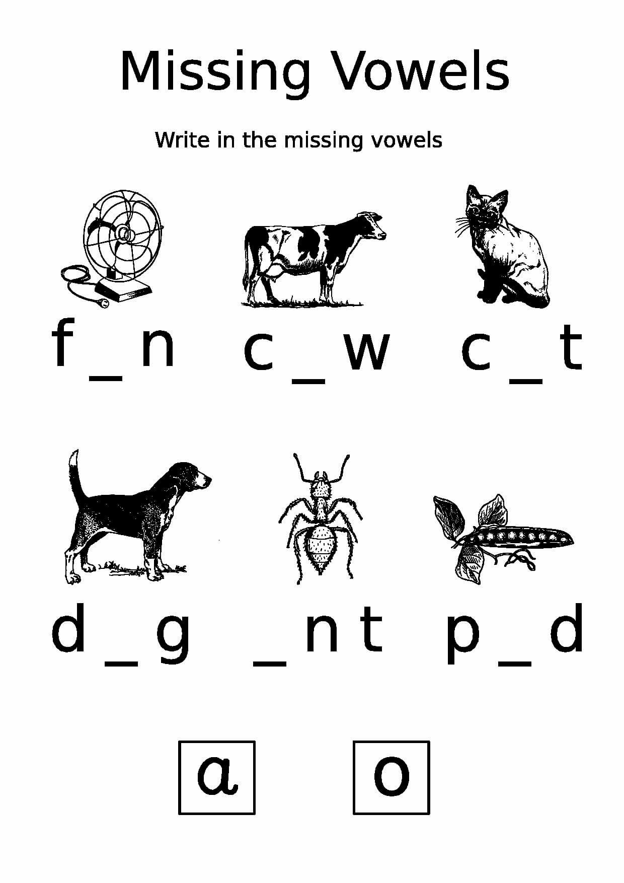 Missing Vowels Worksheet | Free Printable Puzzle Games - Printable Missing Vowels Puzzles