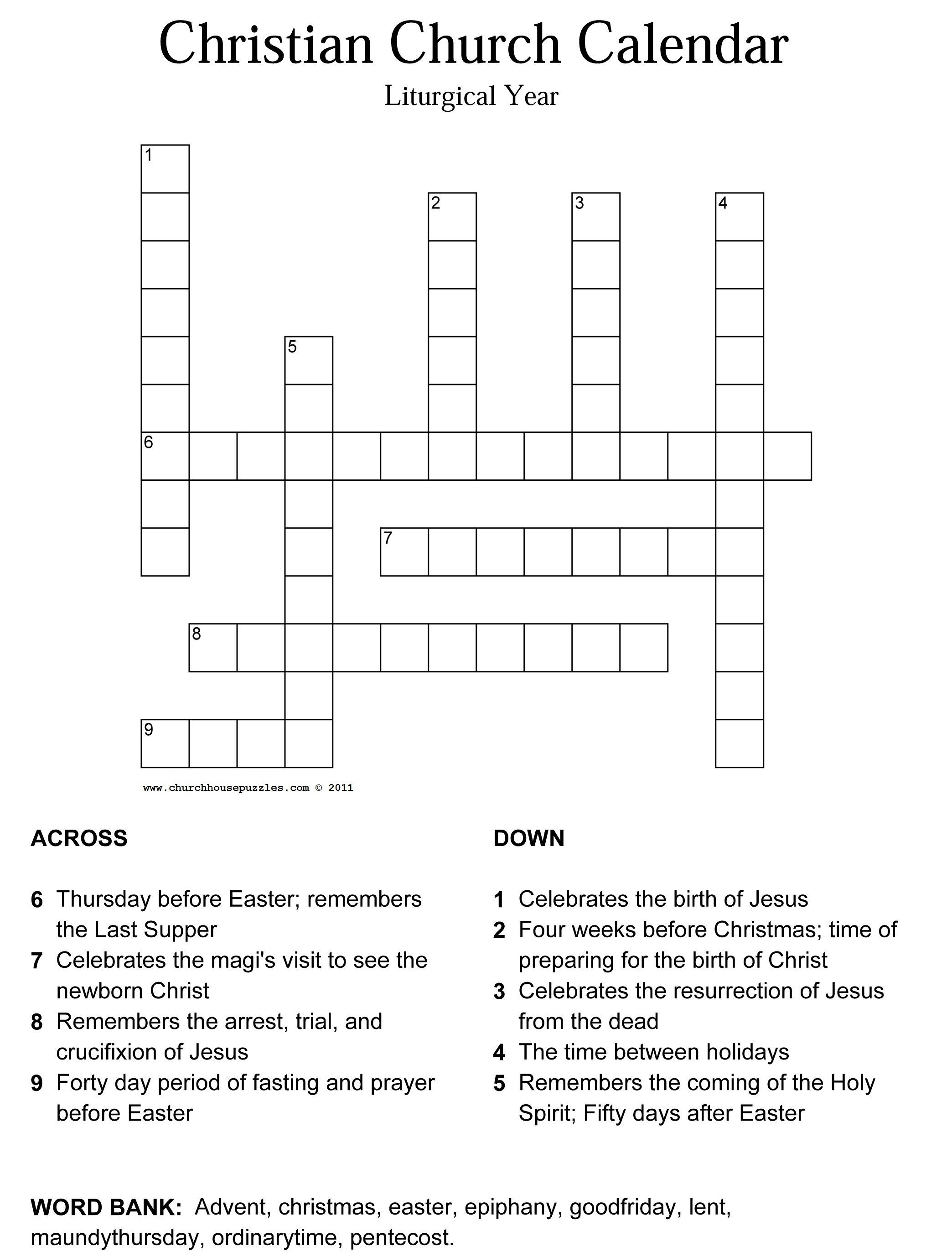 Monterotondo Page 3 : Easter Crossword Puzzle For Adults. Fun - Printable Crossword Puzzles For Tweens