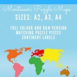 Montessori Printable   7 Continents Puzzle Map | Montessori   7 Piece Printable Puzzle