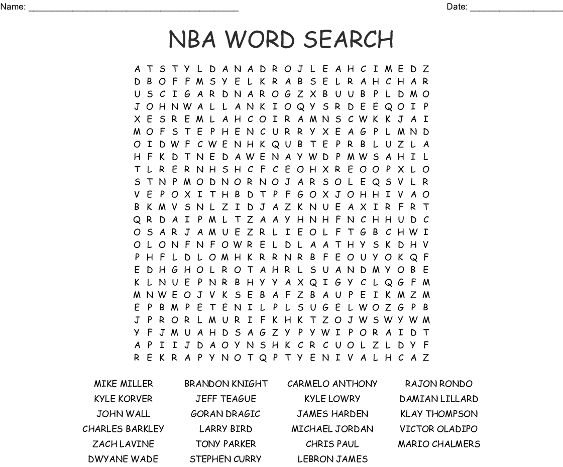 Professional Sports Teams Crossword Wordmint Printable Nba Crossword Puzzles Printable