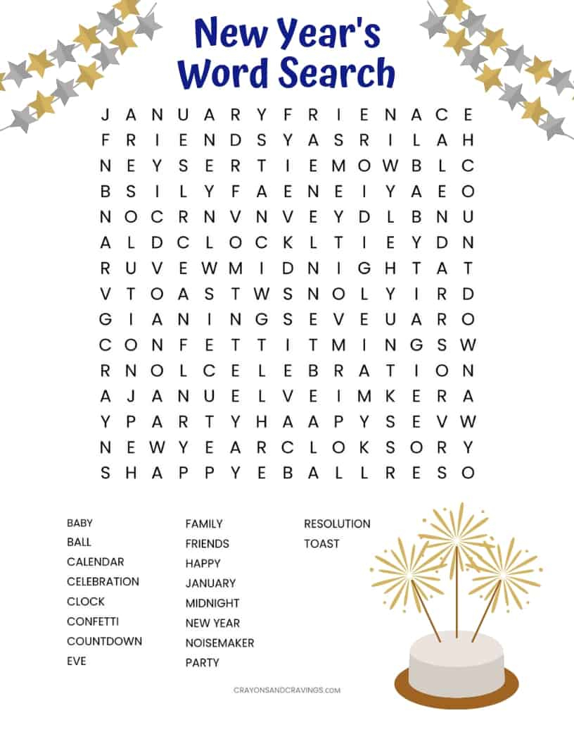 New Year&amp;#039;s Word Search Free Printable - New Year&amp;#039;s Printable Puzzles