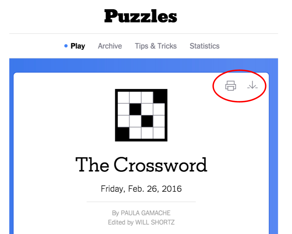 New York Times Crossword – Help - Printable Dropdown Puzzles