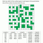 Number Fill In Puzzles   Printable Puzzle Grid