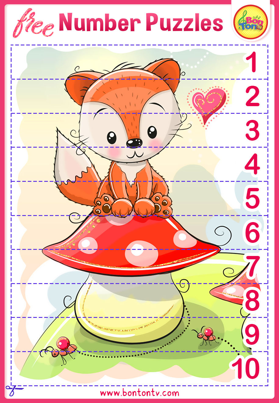 Number Puzzles - Free Preschool Printables For Kids - Bontontv - Printable Puzzles For Preschoolers