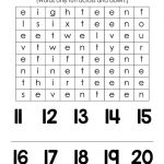 Numbers 11   20 Word Search Puzzle | Printable Gamez | Number Words   Printable Marathi Crossword Puzzles Download