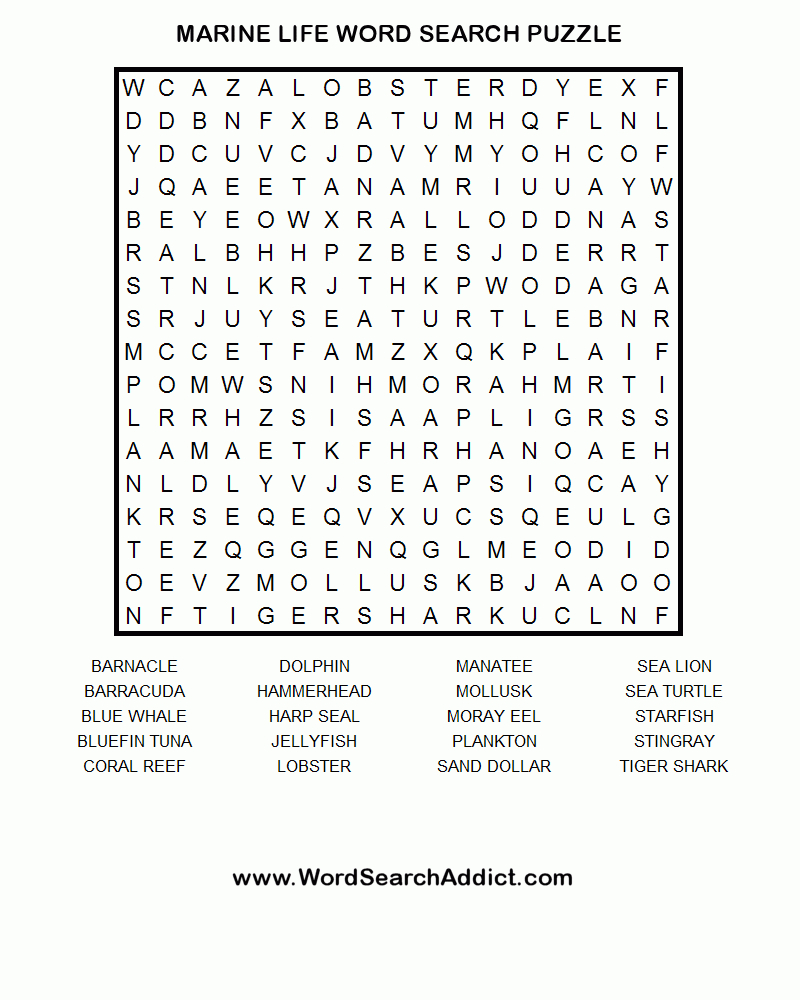 Ocean Word Search Printable | Home Page How To Play Online Word - Printable Ocean Crossword Puzzles