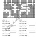 Opposite Adjectives Crossword Puzzle Elem   Esl Worksheetchafik   Printable Opposite Crossword Puzzle