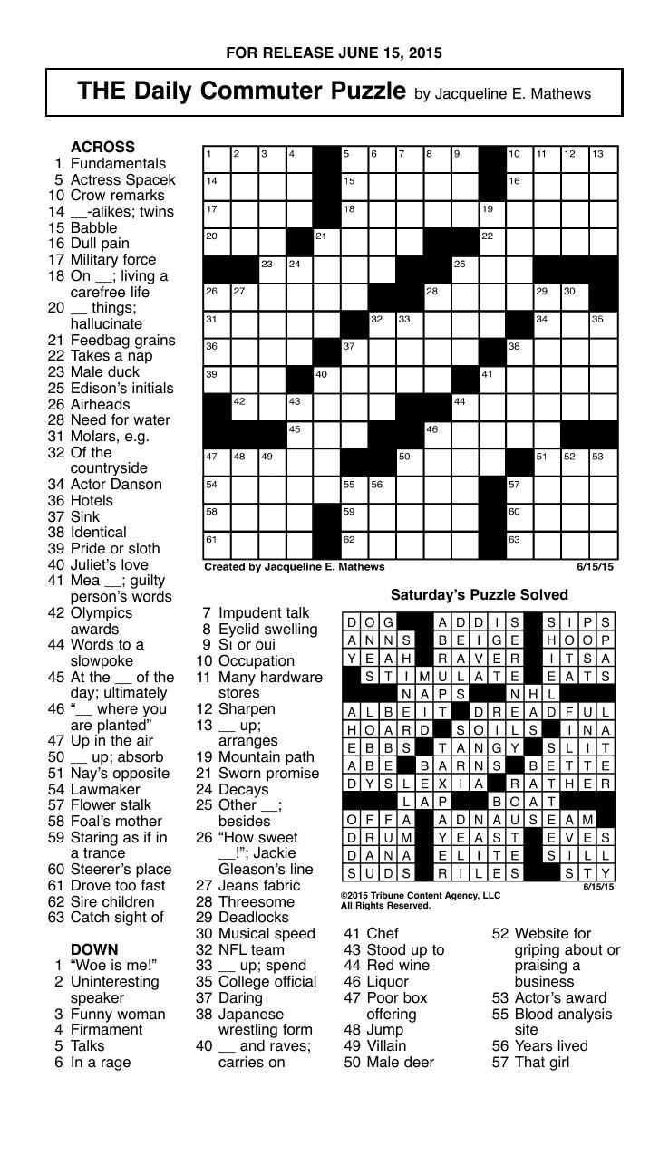 Oui And Si Crossword - Boston Globe Crossword Puzzle Printable