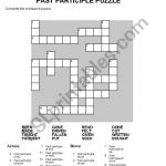 Past Participle Crossword   Esl Worksheetsnjeza   Past Tense Crossword Puzzle Printable
