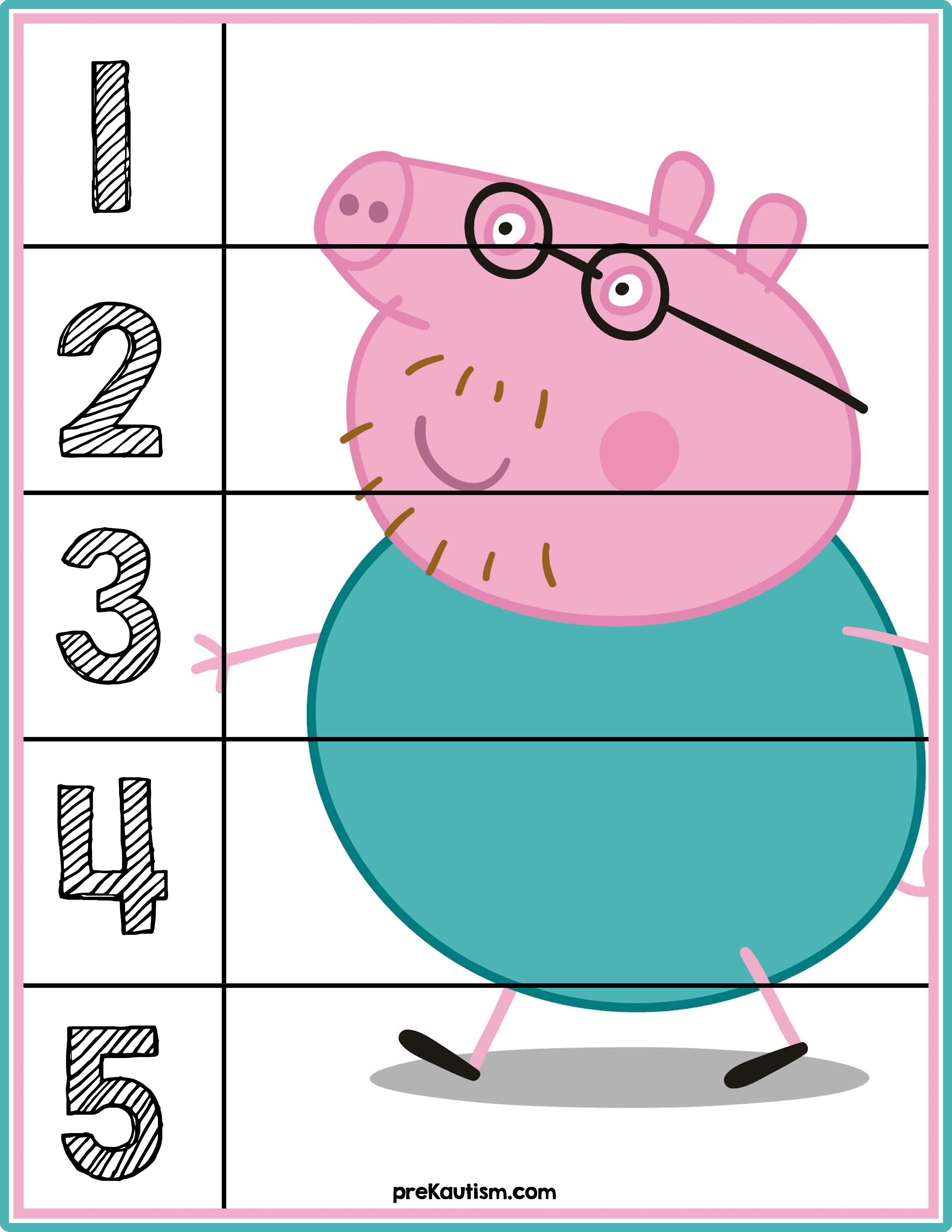 Peppa Pig Number Puzzles #&amp;#039;s 1-5 | Autism Activities For Ages 3-5 - Printable Number Puzzles For Preschoolers