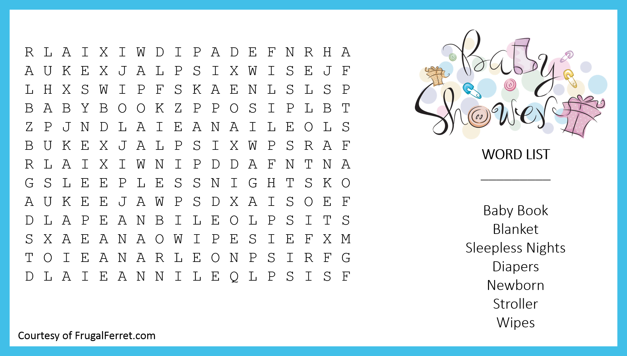 Photo : Baby Shower Crossword Puzzle Image - Printable Baby Shower Crossword Puzzle Game