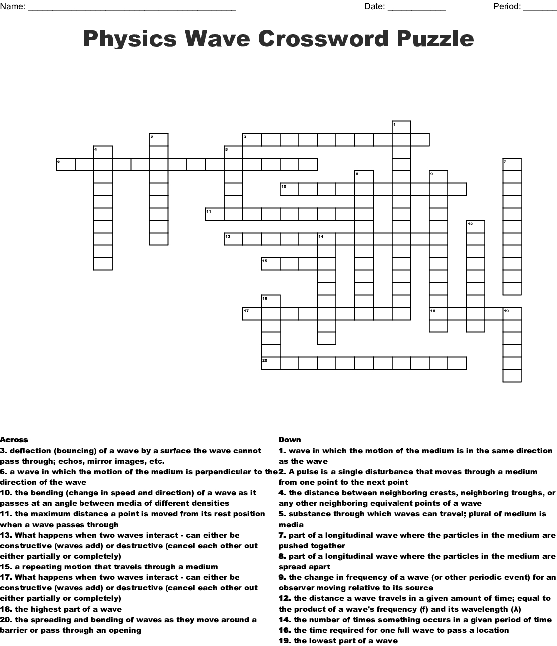 Physics Wave Crossword Puzzle Crossword - Wordmint - Physics Crossword Puzzles Printable With Answers