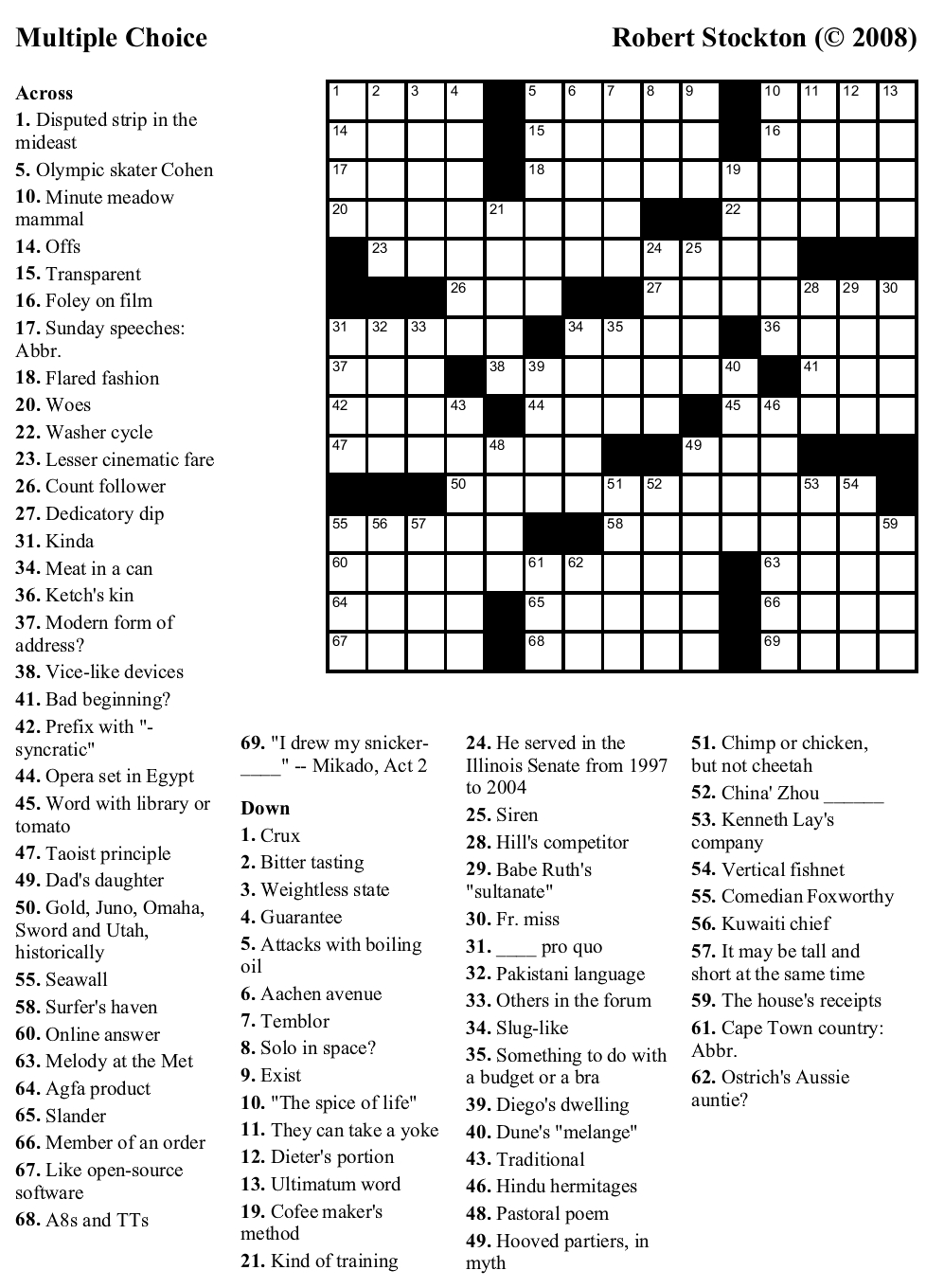 Free Printable Crossword Puzzles For Grade 1 Printable Crossword Puzzles