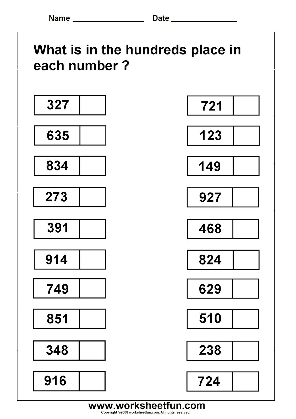 Place Value Worksheets | Hundreds Place Value Worksheet | Places To - Printable Place Value Puzzles