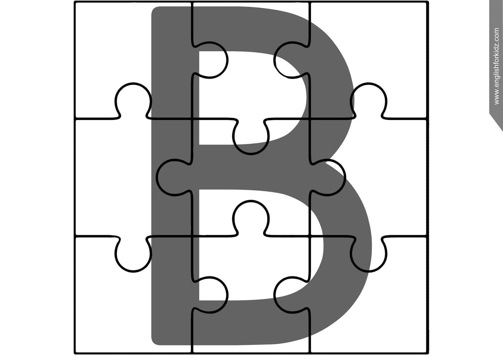 Printable Alphabet Puzzle, Uppercase Letter B | Teaching English To - Letter B Puzzle Printable
