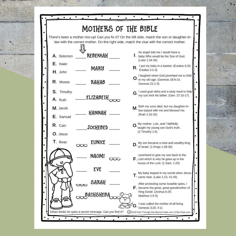 Printable Bible Activities Archives - Path Through The Narrow Gate - Printable Bible Puzzles For Preschoolers