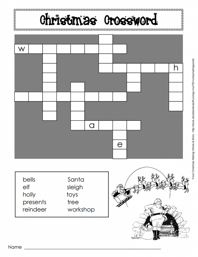 Printable Christmas Crossword Puzzle | A To Z Teacher Stuff - Christmas Crossword Puzzle Printable