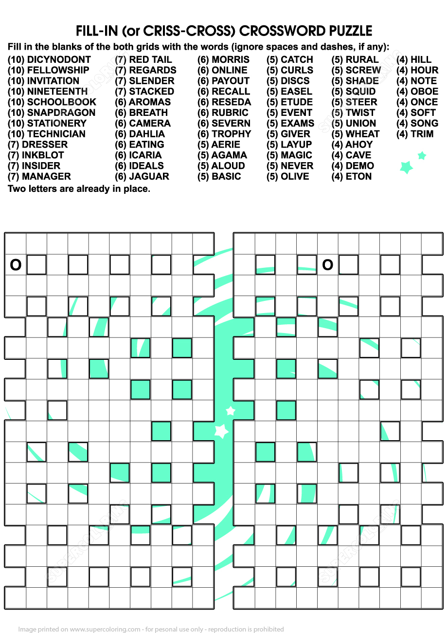 Printable Criss-Cross Puzzle For Adults | Free Printable Puzzle Games - Printable Puzzle For Adults