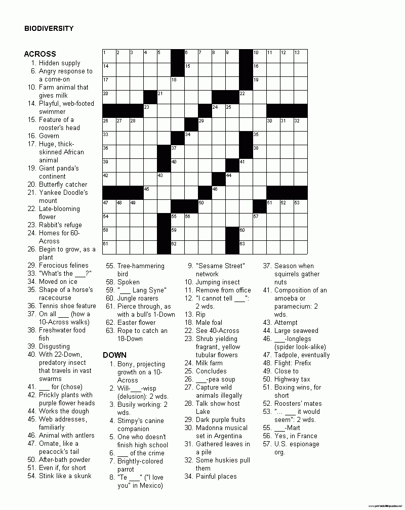 Printable Crossword Puzzles For Adults | English Vocabulary | Free - English Crossword Puzzles Printable