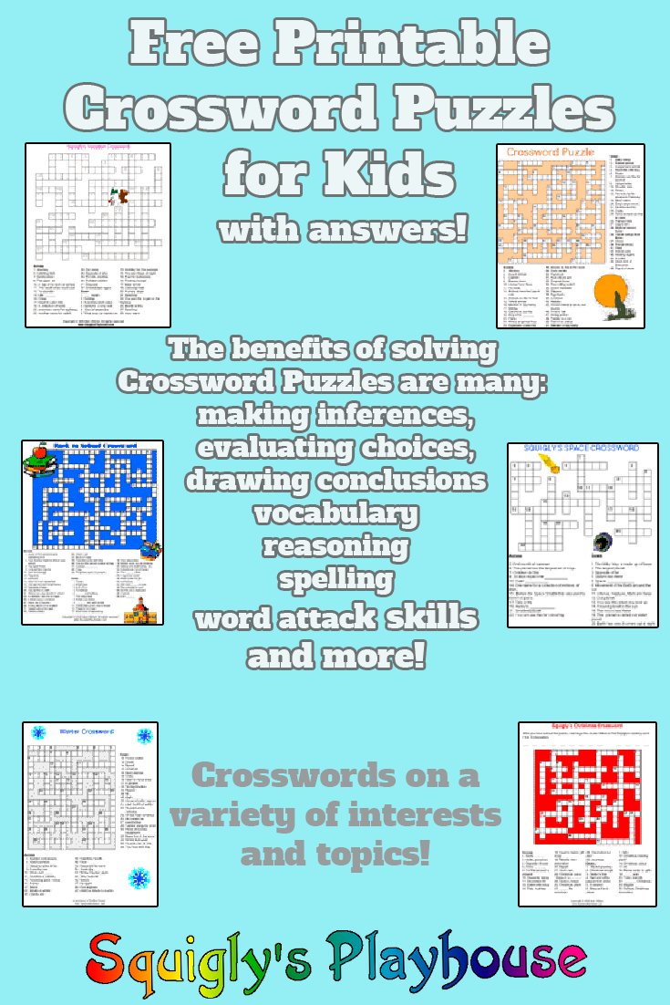 Printable Crossword Puzzles For Kids At Squigly&amp;#039;s Playhouse - Printable Children&amp;amp;#039;s Crossword Puzzles