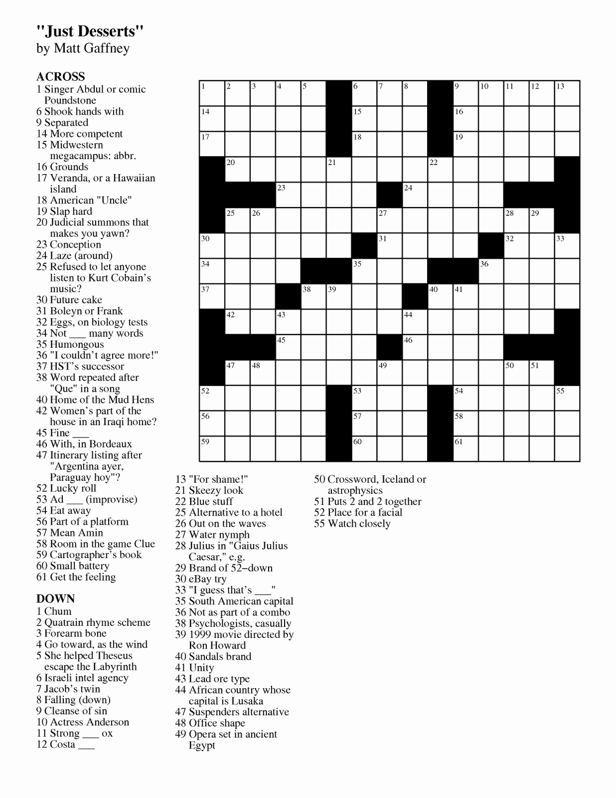 Printable Daily Crossword Puzzles Awesome 5 Best Of Daily Printable - Printable Crossword Puzzles For Adults