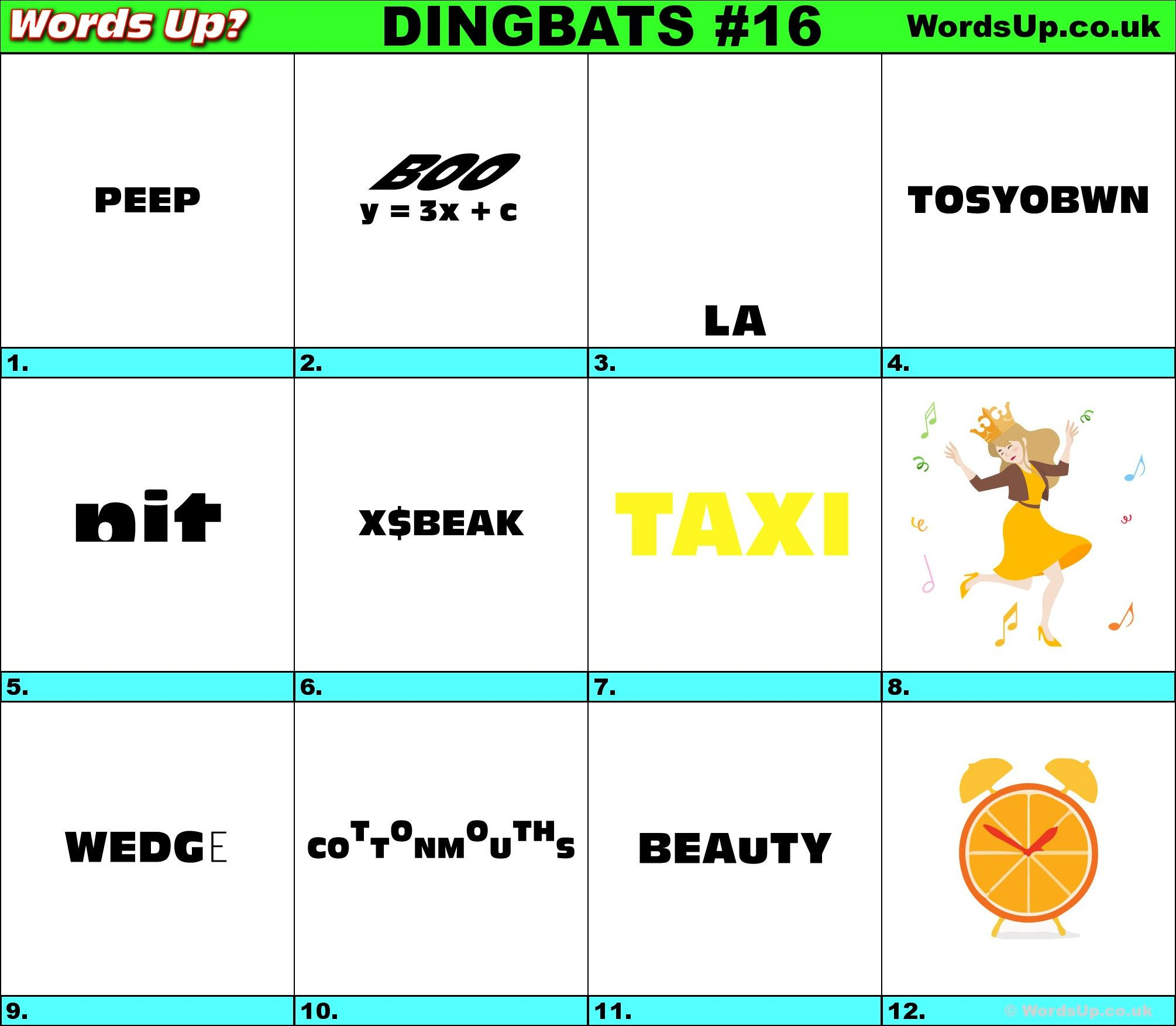 Printable Dingbats #16 - Rebus Puzzles | Rebuses | Rebus Puzzles - Printable Dingbat Puzzles