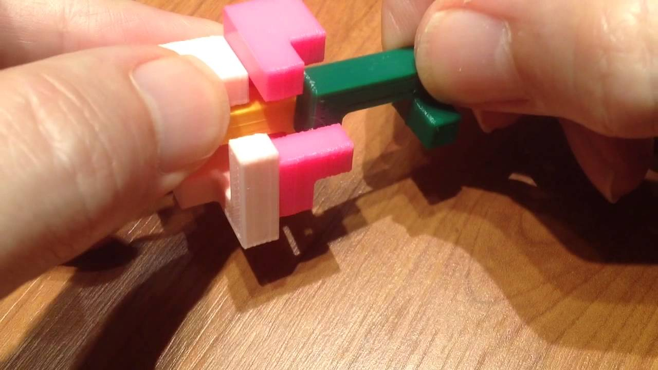 Printable Interlocking Puzzle #2 - Youtube - Printable Burr Puzzle