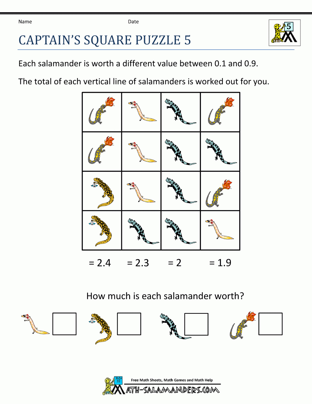 Printable Maths Puzzles For 10 Year Olds Printable Crossword Puzzles