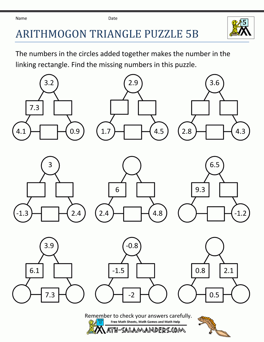 Printable Math Puzzles 5Th Grade - Printable Number Puzzles For Preschoolers