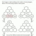 Printable Math Puzzles Sallys Hexagon Number Puzzle 5 | Stage 2 And   Printable Math Puzzles Grade 7