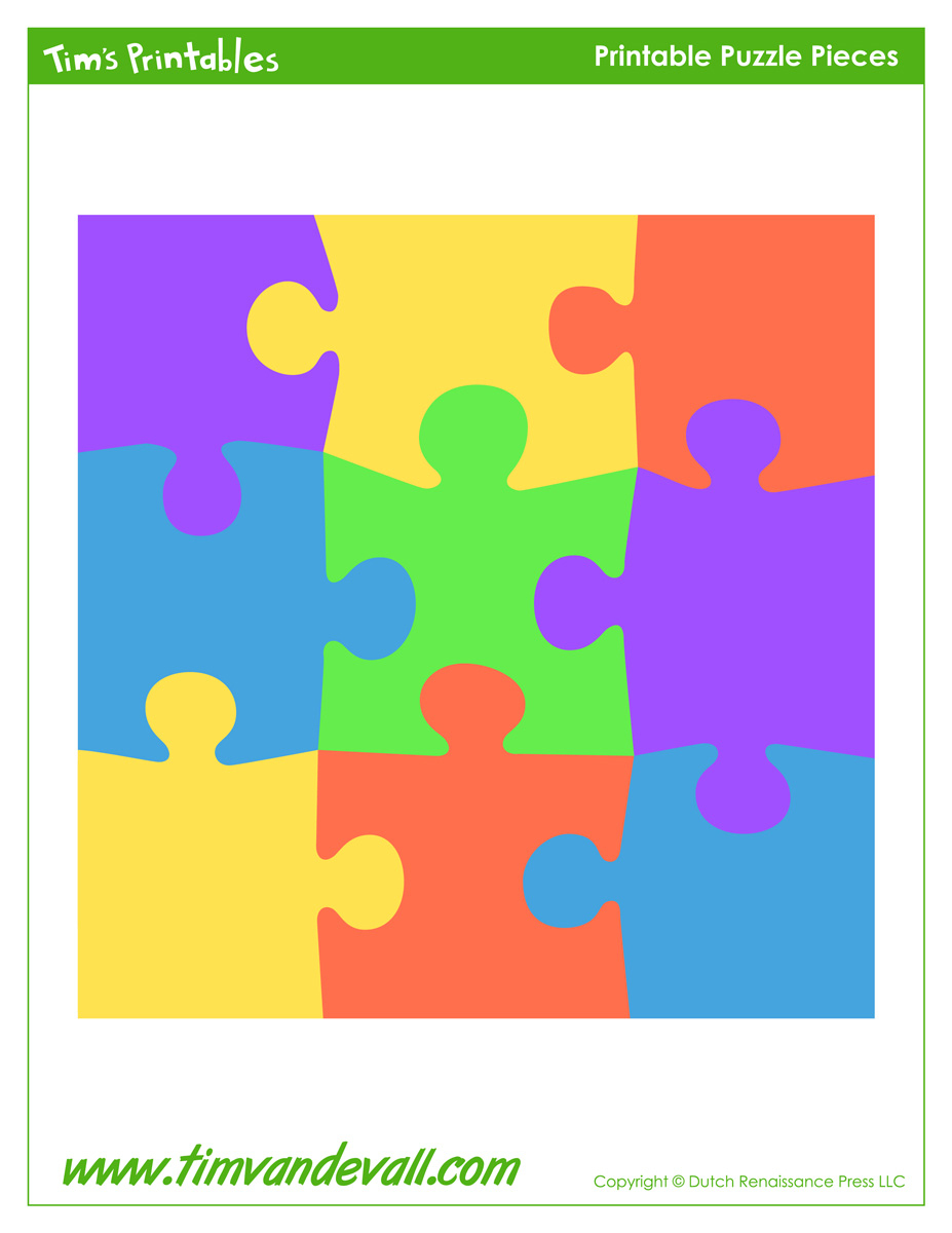 Printable Puzzle Piece Stickers - Tim&amp;#039;s Printables - 6 Piece Printable Puzzle