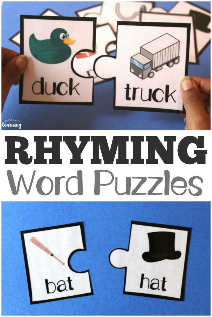 Printable Rhyming Literacy Puzzles For Kids - Look! We&amp;#039;re Learning! - Printable Rhyming Puzzles