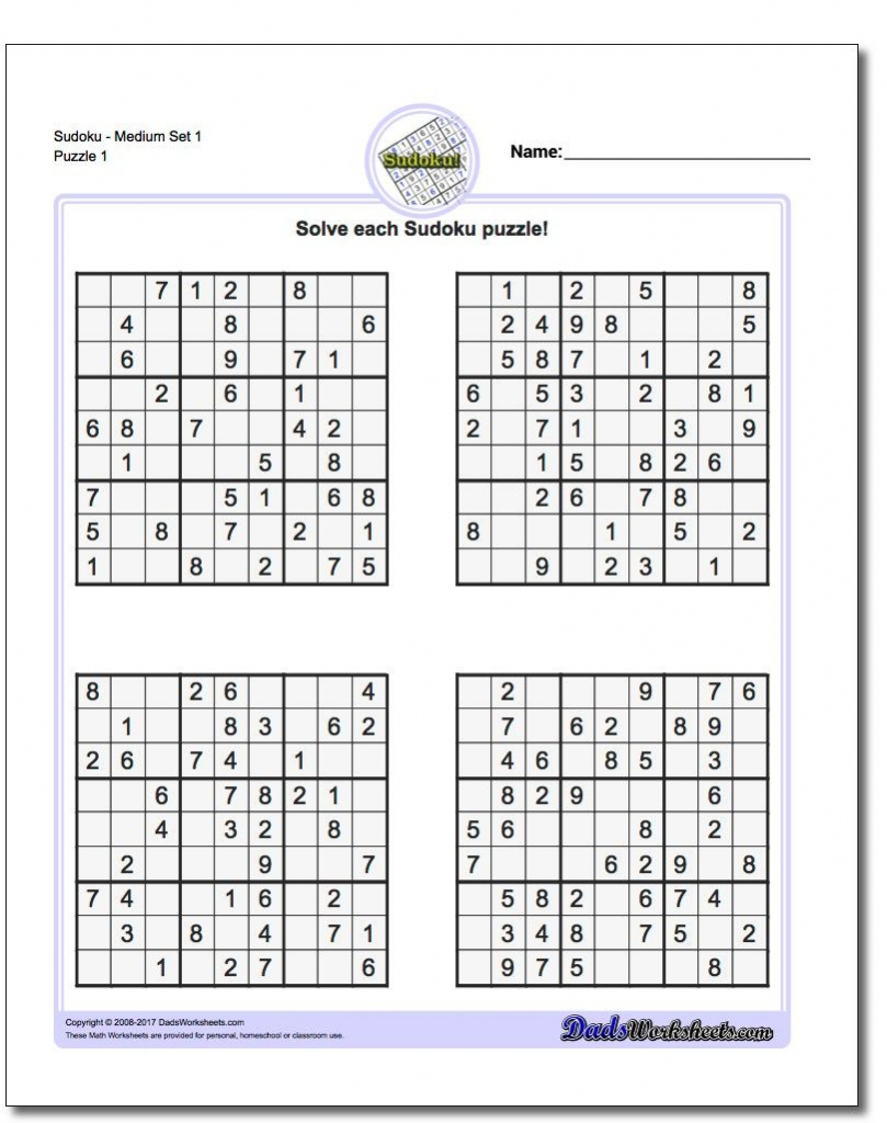 Printable Sudoku Free - Printable Sudoku Puzzles Easy #1