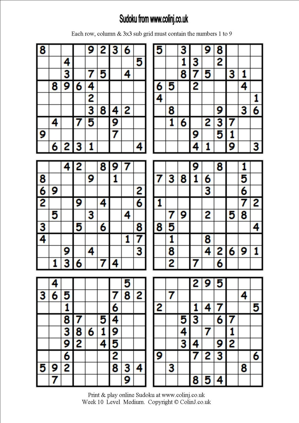 Printable Sudoku Puzzles 6 Per Page | Download Them Or Print - Free - Printable Sudoku Puzzles 4 Per Page