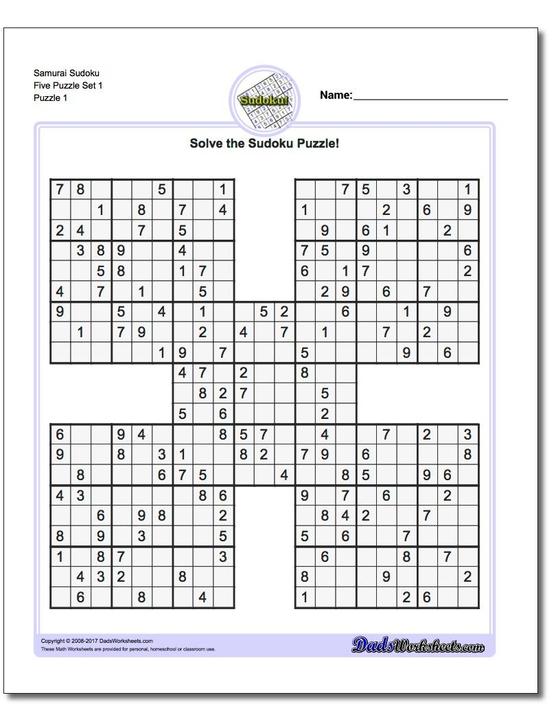 Printable Sudoku Samurai! Give These Puzzles A Try, And You&amp;#039;ll Be - Printable Crossword Sudoku Puzzles