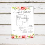 Printable Wedding Crossword Puzzle Game Games For Wedding | Etsy   Free Printable Wedding Crossword Puzzle